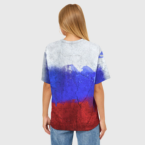 Женская футболка оверсайз Русский медведь / 3D-принт – фото 4