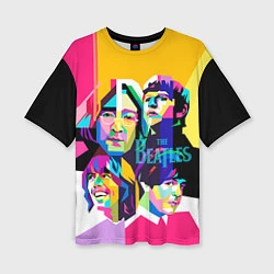 Женская футболка оверсайз The Beatles: Poly-art