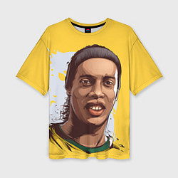 Женская футболка оверсайз Ronaldinho Art