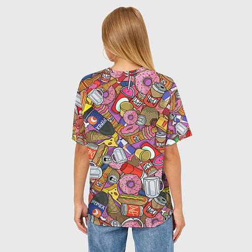 Женская футболка оверсайз Обжора Гомер / 3D-принт – фото 4