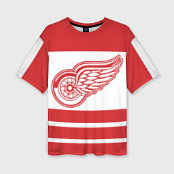 Футболка оверсайз женская Detroit Red Wings, цвет: 3D-принт