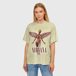 Футболка оверсайз женская Nirvana Angel, цвет: 3D-принт — фото 2