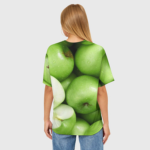 Женская футболка оверсайз Яблочная / 3D-принт – фото 4