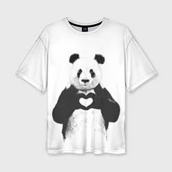 Женская футболка оверсайз Panda Love