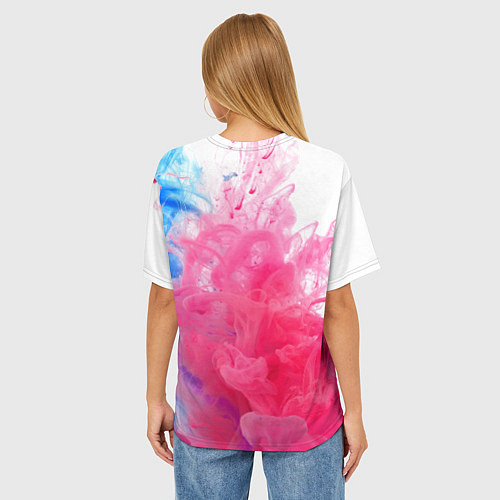 Женская футболка оверсайз Взрыв красок / 3D-принт – фото 4