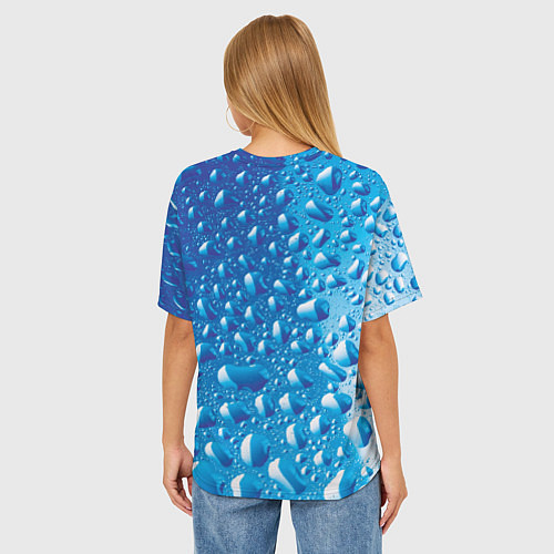 Женская футболка оверсайз Капли воды / 3D-принт – фото 4