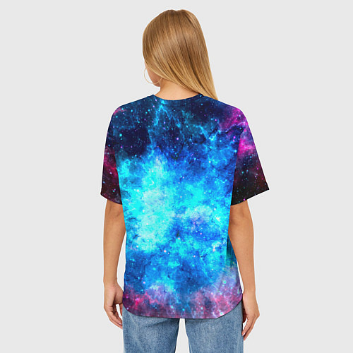 Женская футболка оверсайз Голубая вселенная / 3D-принт – фото 4