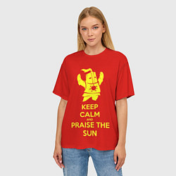 Футболка оверсайз женская Keep Calm & Praise The Sun, цвет: 3D-принт — фото 2