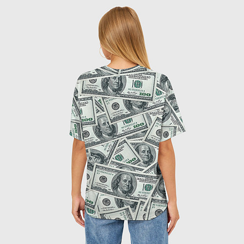 Женская футболка оверсайз Банкноты / 3D-принт – фото 4