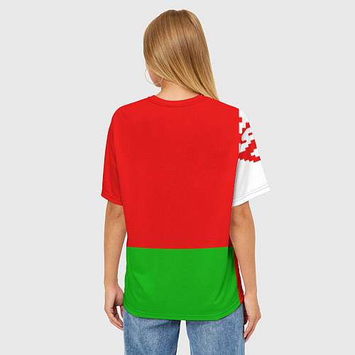Женская футболка оверсайз Belarus Patriot / 3D-принт – фото 4