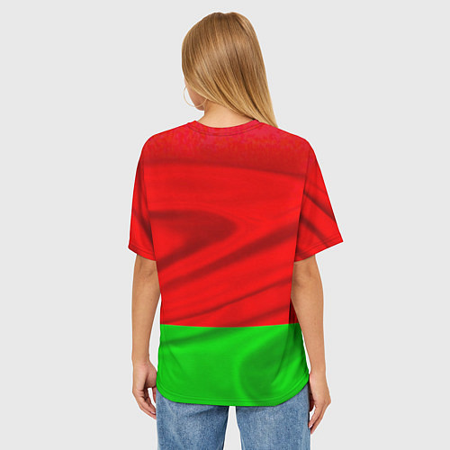 Женская футболка оверсайз Александр Лукашенко - Беларусь / 3D-принт – фото 4