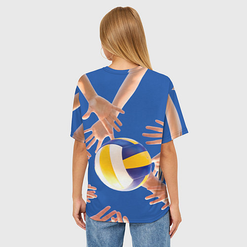 Женская футболка оверсайз Волейбол играют все / 3D-принт – фото 4
