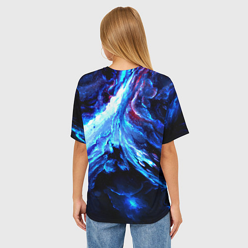 Женская футболка оверсайз Космос / 3D-принт – фото 4