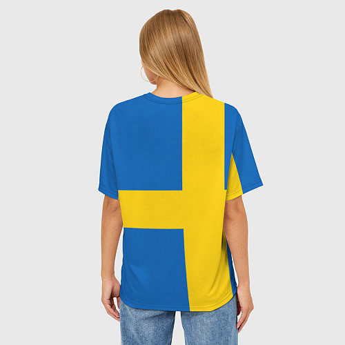 Женская футболка оверсайз Швеция / 3D-принт – фото 4