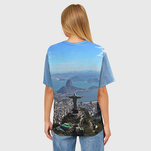 Женская футболка оверсайз Рио-де-Жанейро / 3D-принт – фото 4