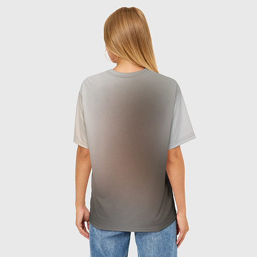 Женская футболка оверсайз Робби Марго в кафе / 3D-принт – фото 4