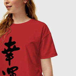 Футболка оверсайз женская Удача, цвет: красный — фото 2