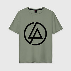Футболка оверсайз женская Linkin Park: Sybmol, цвет: авокадо