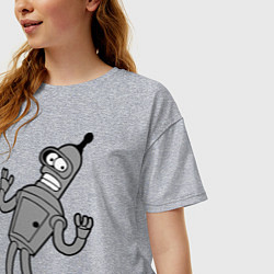 Футболка оверсайз женская Bender Error, цвет: меланж — фото 2
