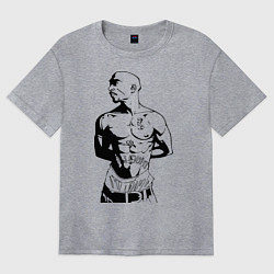 Футболка оверсайз женская 2pac, цвет: меланж