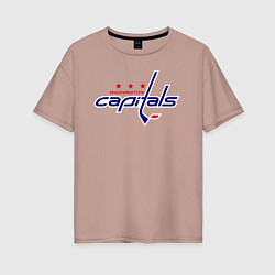 Футболка оверсайз женская Washington Capitals, цвет: пыльно-розовый