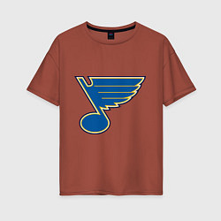 Футболка оверсайз женская St Louis Blues, цвет: кирпичный