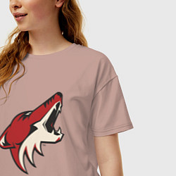 Футболка оверсайз женская Phoenix Coyotes, цвет: пыльно-розовый — фото 2