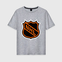 Футболка оверсайз женская NHL, цвет: меланж
