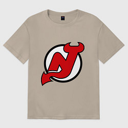 Футболка оверсайз женская New Jersey Devils, цвет: миндальный