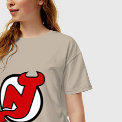 Футболка оверсайз женская New Jersey Devils, цвет: миндальный — фото 2