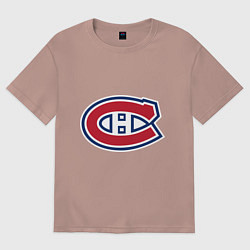 Футболка оверсайз женская Montreal Canadiens, цвет: пыльно-розовый