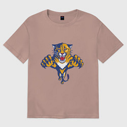 Футболка оверсайз женская Florida Panthers, цвет: пыльно-розовый