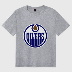 Футболка оверсайз женская Edmonton Oilers, цвет: меланж