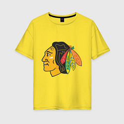 Футболка оверсайз женская Chicago Blackhawks, цвет: желтый