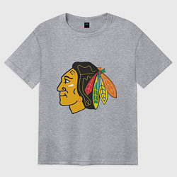 Футболка оверсайз женская Chicago Blackhawks, цвет: меланж