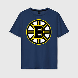 Футболка оверсайз женская Boston Bruins, цвет: тёмно-синий