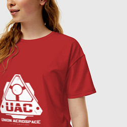 Футболка оверсайз женская UAC, цвет: красный — фото 2