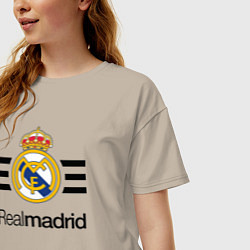 Футболка оверсайз женская Real Madrid Lines, цвет: миндальный — фото 2