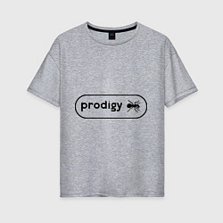Футболка оверсайз женская Prodigy лого с муравьем, цвет: меланж