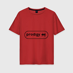 Футболка оверсайз женская Prodigy лого с муравьем, цвет: красный