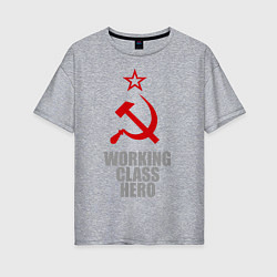 Футболка оверсайз женская Working class hero, цвет: меланж