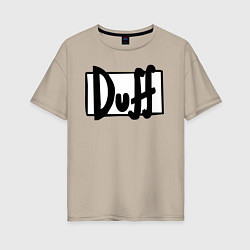 Футболка оверсайз женская Duff, цвет: миндальный