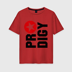 Футболка оверсайз женская Prodigy Star, цвет: красный