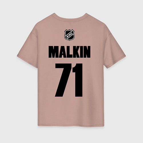 Женская футболка оверсайз Pittsburgh Penguins: Malkin 71 / Пыльно-розовый – фото 2