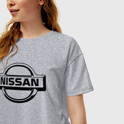 Футболка оверсайз женская Nissan club, цвет: меланж — фото 2