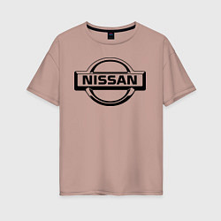 Футболка оверсайз женская Nissan club, цвет: пыльно-розовый