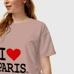 Футболка оверсайз женская I love Paris, цвет: пыльно-розовый — фото 2