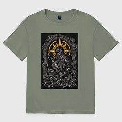 Футболка оверсайз женская Dark Souls: Warrior, цвет: авокадо