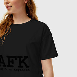 Футболка оверсайз женская AFK: Away From Keyboard, цвет: черный — фото 2