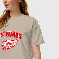 Футболка оверсайз женская Detroit Red Wings, цвет: миндальный — фото 2